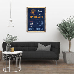 Ezposterprints - Daydreamer Navy | Retro Metal Design Signs Posters - 24x32 ambiance display photo sample