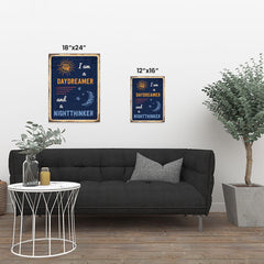 Ezposterprints - Daydreamer Navy | Retro Metal Design Signs Posters ambiance display photo sample