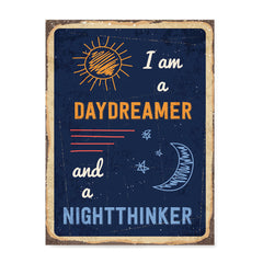 Ezposterprints - Daydreamer Navy | Retro Metal Design Signs Posters