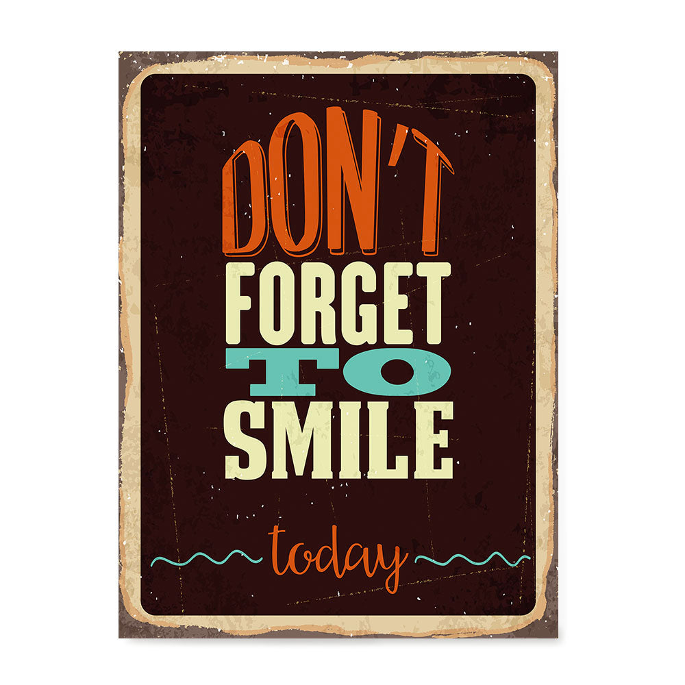 Ezposterprints - Dont Forget Smile | Retro Metal Design Signs Posters