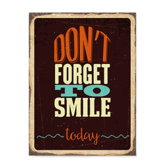Ezposterprints - Dont Forget Smile | Retro Metal Design Signs Posters