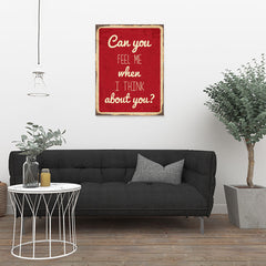 Ezposterprints - Feel Me Red | Retro Metal Design Signs Posters - 24x32 ambiance display photo sample
