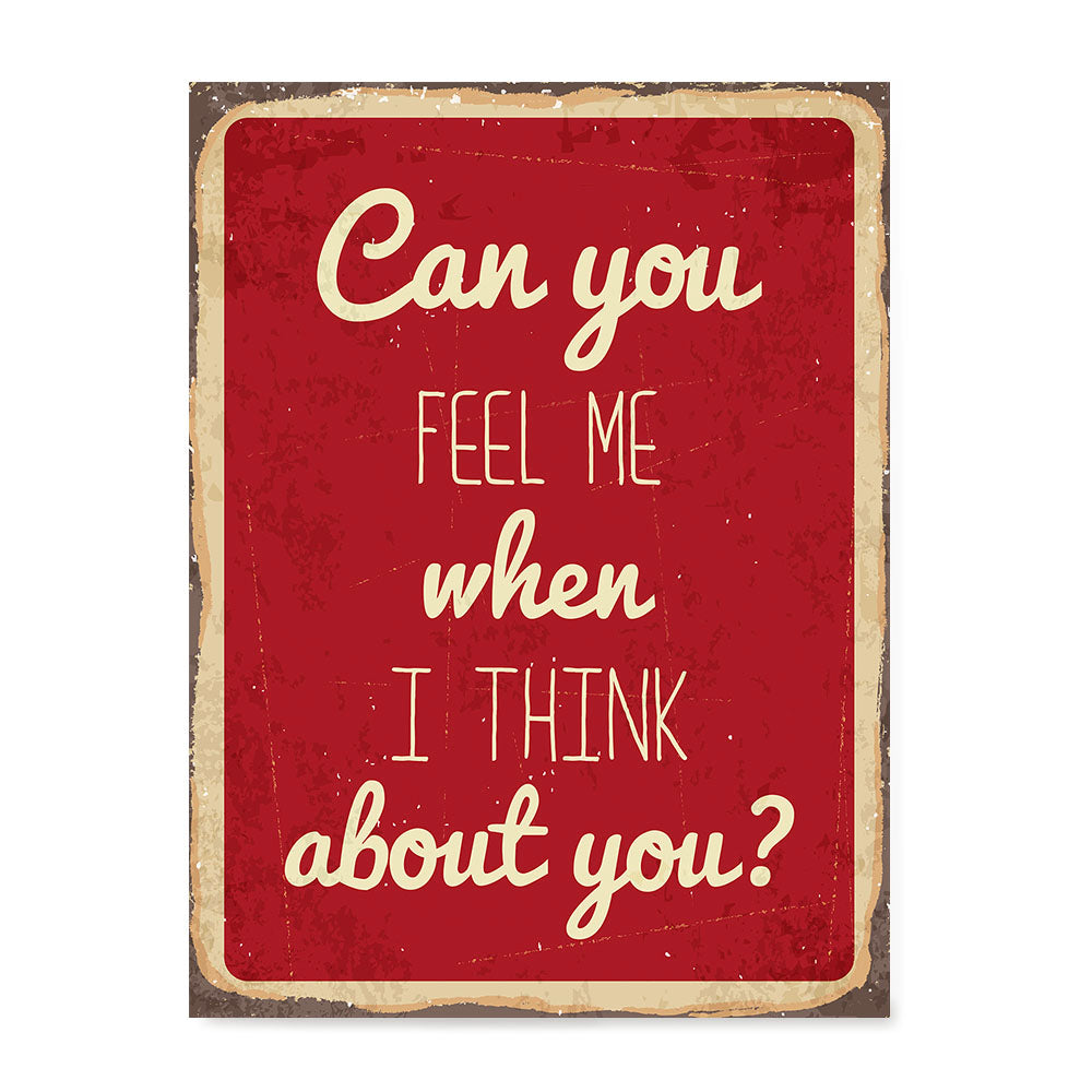 Ezposterprints - Feel Me Red | Retro Metal Design Signs Posters