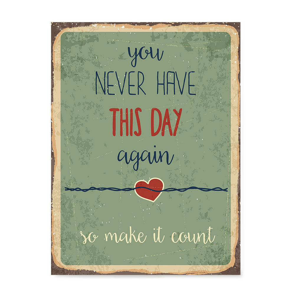 Ezposterprints - Never Have Again Green | Retro Metal Design Signs Posters