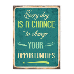 Ezposterprints - Opportunities Turquoise | Retro Metal Design Signs Posters