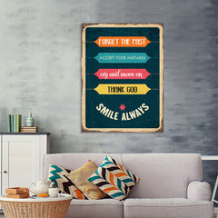Ezposterprints - Smile Always | Retro Metal Design Signs Posters - 36x48 ambiance display photo sample