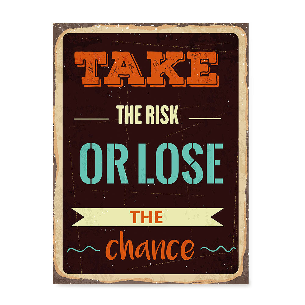Ezposterprints - Take Risk | Retro Metal Design Signs Posters