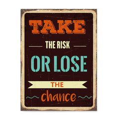 Ezposterprints - Take Risk | Retro Metal Design Signs Posters