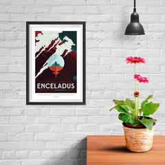 Ezposterprints - Enceladus - More Than 100 Breathtaking Geysers! - 08x12 ambiance display photo sample