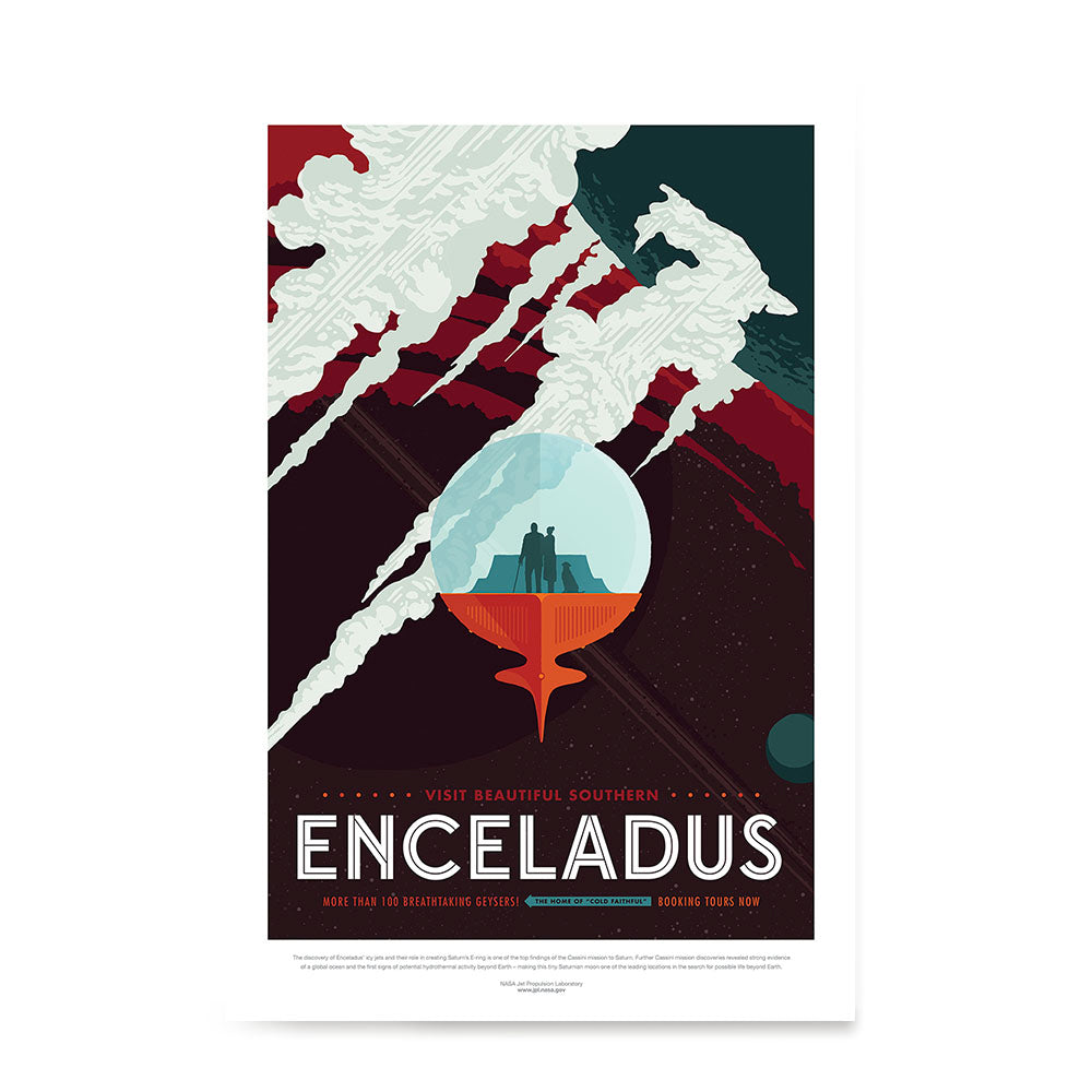 Ezposterprints - Enceladus - More Than 100 Breathtaking Geysers!