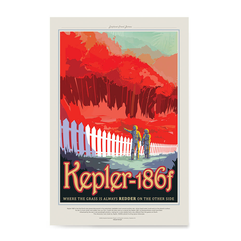 Ezposterprints - Kepler-186f -Where the Grass is Always Redder On The Other Side