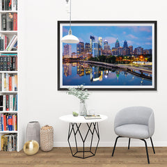 Ezposterprints - Philadelphia Skyline at Night - 48x32 ambiance display photo sample