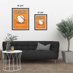 Ezposterprints - Ball Orange | Retro Sports Series BASEBALL Posters ambiance display photo sample