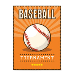 Ezposterprints - Ball Orange | Retro Sports Series BASEBALL Posters