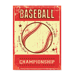 Ezposterprints - Ball Red | Retro Sports Series BASEBALL Posters