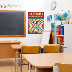 Ezposterprints - Player Blue Red | Retro Sports Series BASEBALL Posters - 24x32 ambiance display photo sample