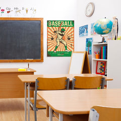 Ezposterprints - Player Green | Retro Sports Series BASEBALL Posters - 24x32 ambiance display photo sample