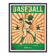 Ezposterprints - Player Green | Retro Sports Series BASEBALL Posters with frame photo sample