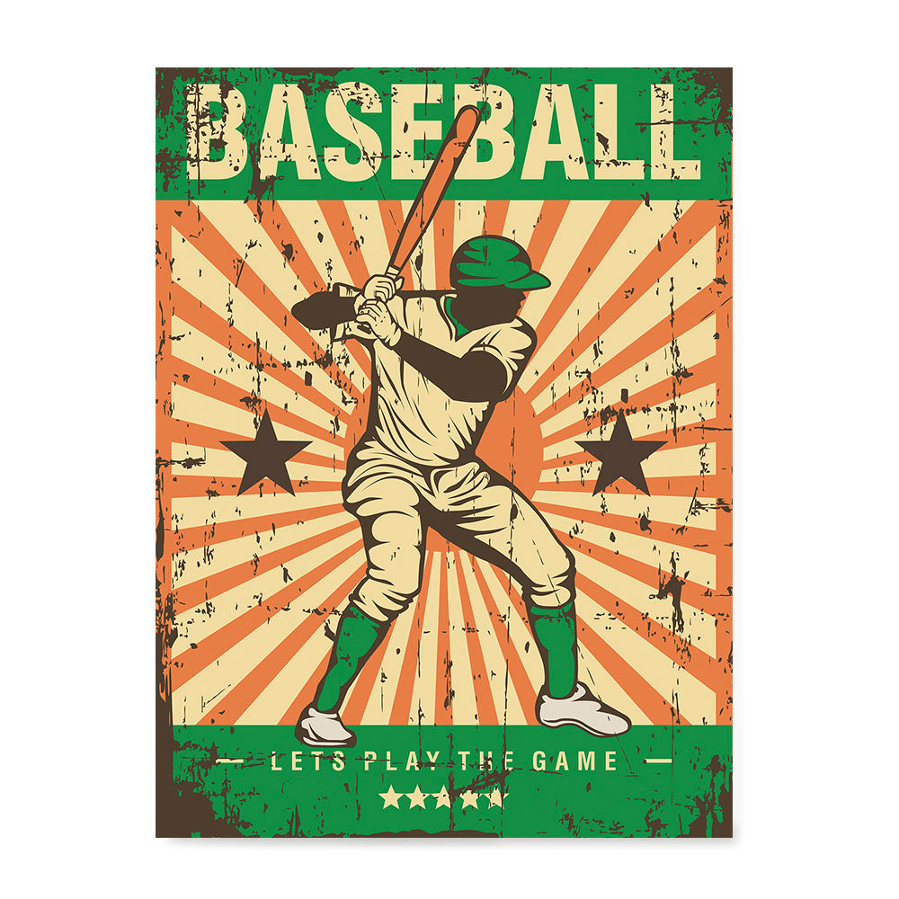 Ezposterprints - Player Green | Retro Sports Series BASEBALL Posters