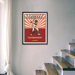 Ezposterprints - Player Red | Retro Sports Series BASEBALL Posters - 18x24 ambiance display photo sample