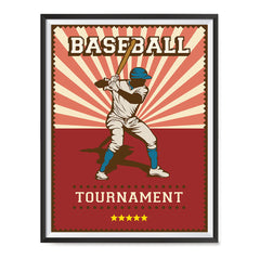 Ezposterprints - Player Red | Retro Sports Series BASEBALL Posters with frame photo sample