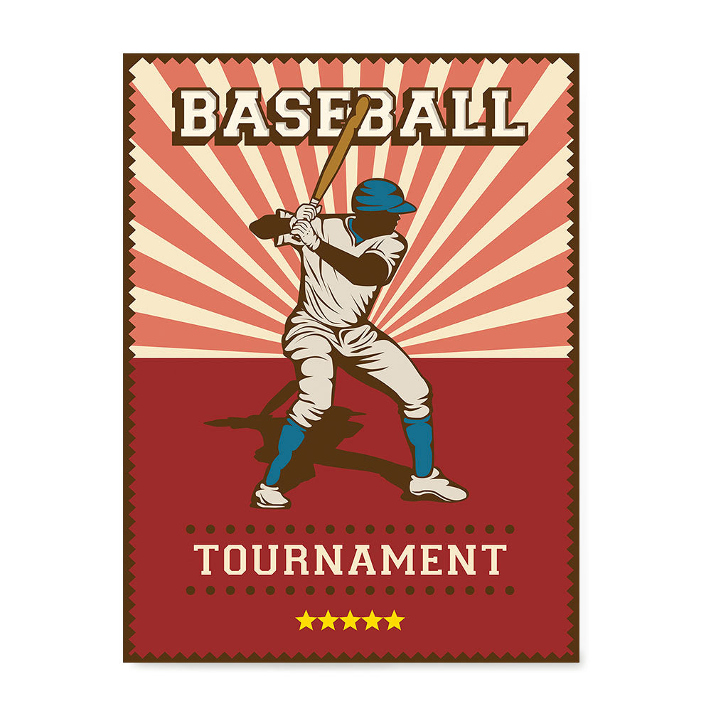 Ezposterprints - Player Red | Retro Sports Series BASEBALL Posters