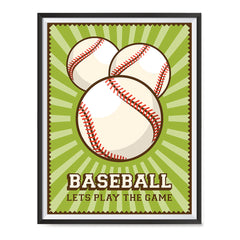 Ezposterprints - Three Balls | Retro Sports Series BASEBALL Posters with frame photo sample