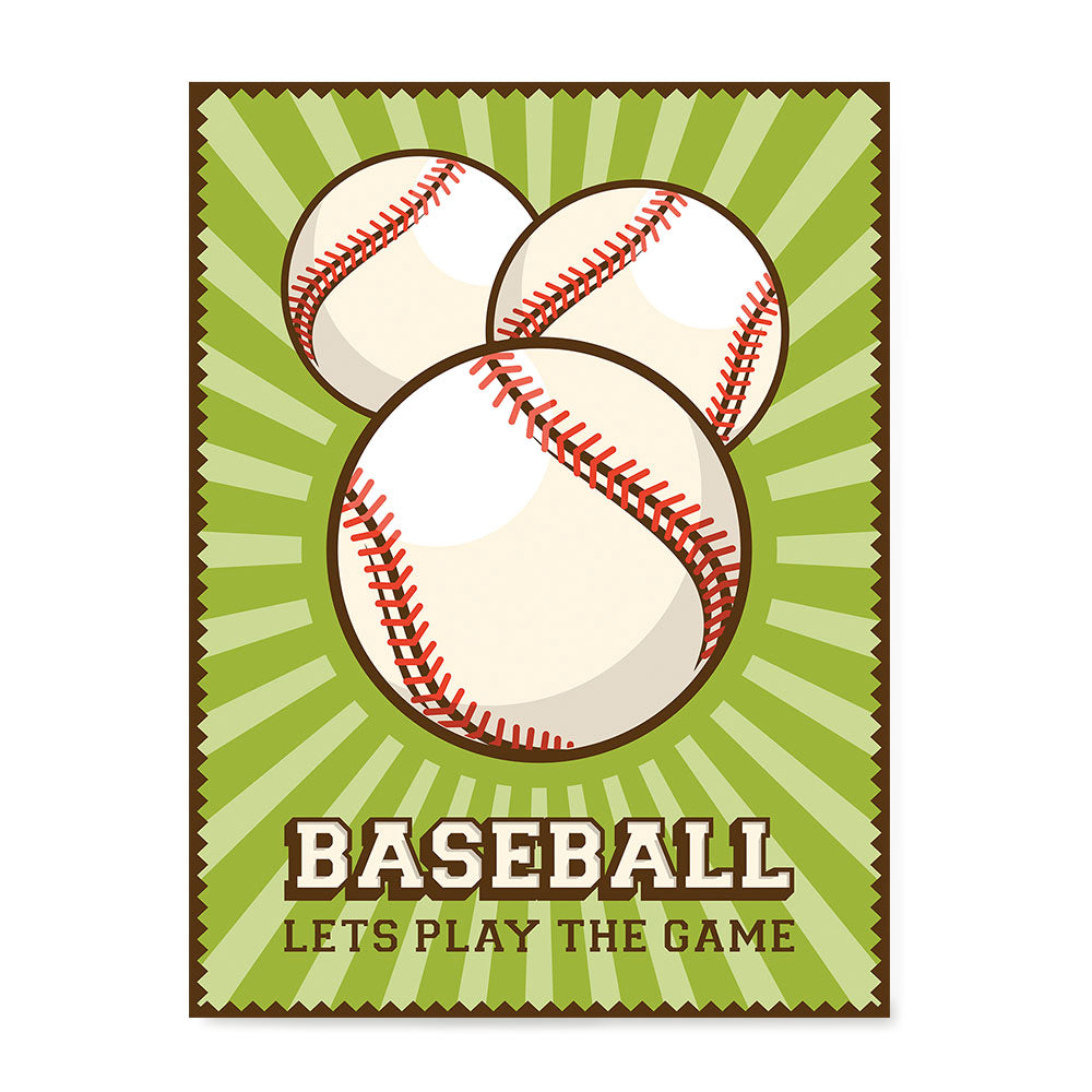 Ezposterprints - Three Balls | Retro Sports Series BASEBALL Posters
