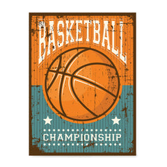 Ezposterprints - Ball Brown | Retro Sports Series BASKETBALL Posters