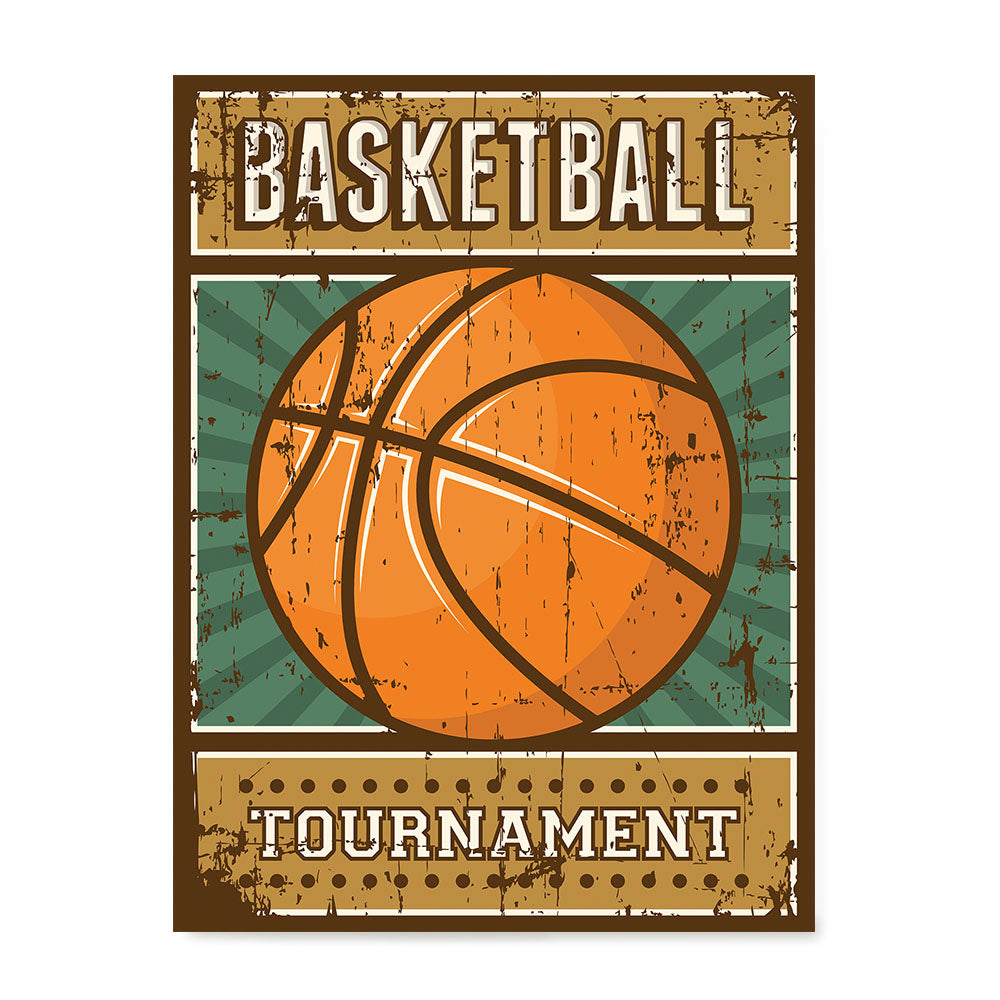 Ezposterprints - Ball Green | Retro Sports Series BASKETBALL Posters