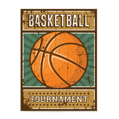 Ezposterprints - Ball Green | Retro Sports Series BASKETBALL Posters