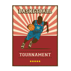Ezposterprints - Player Red | Retro Sports Series BASKETBALL Posters