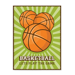 Ezposterprints - Three Balls | Retro Sports Series BASKETBALL Posters
