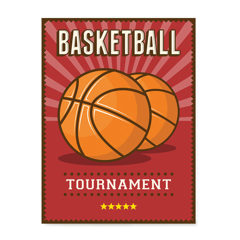 Ezposterprints - Two Balls | Retro Sports Series BASKETBALL Posters