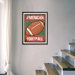 Ezposterprints - Ball Green | Retro Sports Series FOOTBALL Posters - 18x24 ambiance display photo sample