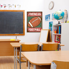 Ezposterprints - Ball Green | Retro Sports Series FOOTBALL Posters - 24x32 ambiance display photo sample