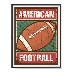 Ezposterprints - Ball Green | Retro Sports Series FOOTBALL Posters with frame photo sample