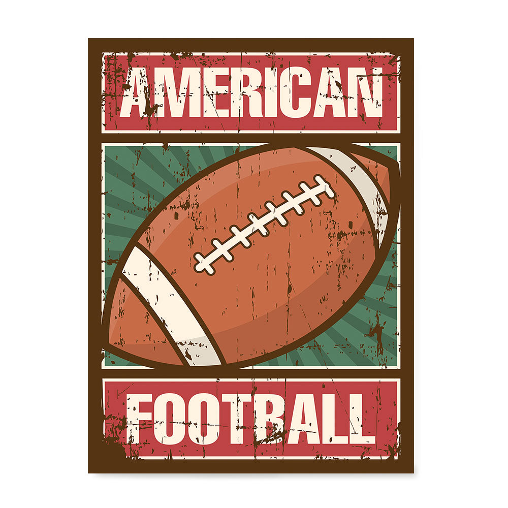 Ezposterprints - Ball Green | Retro Sports Series FOOTBALL Posters