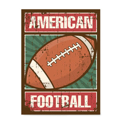Ezposterprints - Ball Green | Retro Sports Series FOOTBALL Posters