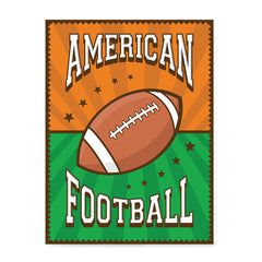 Ezposterprints - Ball Green Brown | Retro Sports Series FOOTBALL Posters