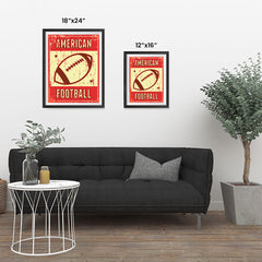 Ezposterprints - Ball Red | Retro Sports Series FOOTBALL Posters ambiance display photo sample
