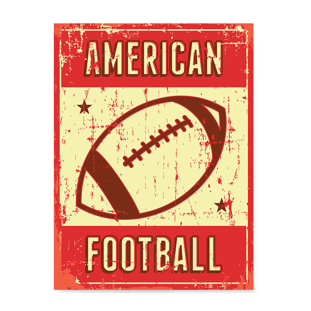Ezposterprints - Ball Red | Retro Sports Series FOOTBALL Posters