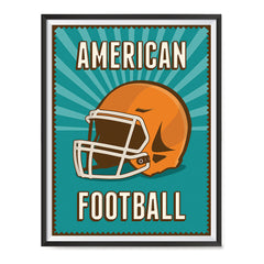 Ezposterprints - Helmet Green | Retro Sports Series FOOTBALL Posters with frame photo sample