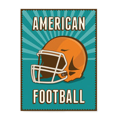 Ezposterprints - Helmet Green | Retro Sports Series FOOTBALL Posters