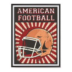 Ezposterprints - Helmet Red | Retro Sports Series FOOTBALL Posters with frame photo sample