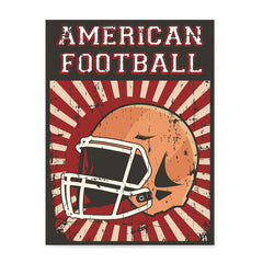 Ezposterprints - Helmet Red | Retro Sports Series FOOTBALL Posters
