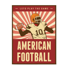 Ezposterprints - Player Dark Red | Retro Sports Series FOOTBALL Posters