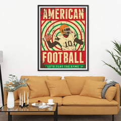 Ezposterprints - Player Red Green | Retro Sports Series FOOTBALL Posters - 36x48 ambiance display photo sample