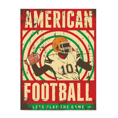Ezposterprints - Player Red Green | Retro Sports Series FOOTBALL Posters