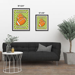 Ezposterprints - Three Balls | Retro Sports Series FOOTBALL Posters ambiance display photo sample
